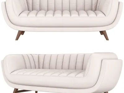 Seater leather Sofa BRUNO By KARE Design 3d model Low-poly 3D model