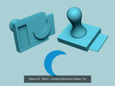 50 Changeable Stamps - Fondant Decoration Maker Toy 3D Model Collection