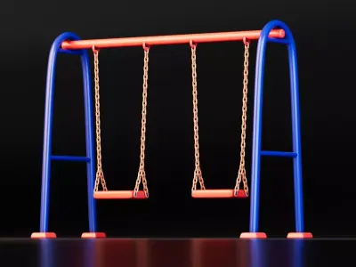 Double Swing Set Free low-poly 3D model