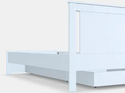 SONGESAND Bed frame with 2 storage boxes 5 Low-poly 3D model