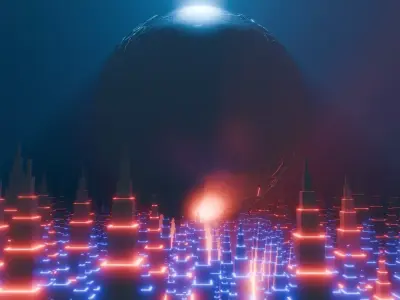 Sci-Fi City Building Animation 3D model