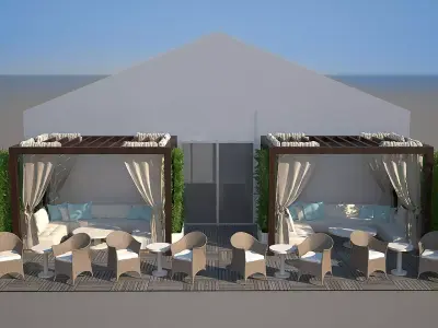 event tent oriental modern 3D model