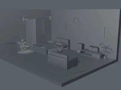 3D Isometric Room 3D model