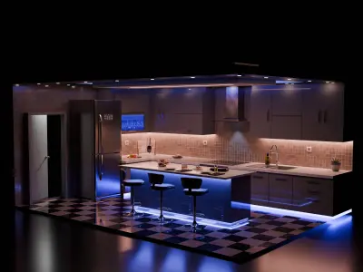 Modern Luxury Kitchen Interior Limited Time Launch Price 3D model