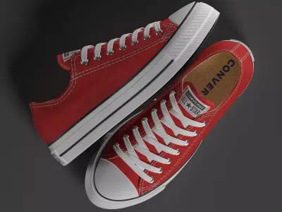 Converse Shoes - All Star Classic - Red - High Quality 3D Model 3D model