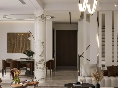 villa Guest Restaurant Home decoration 3D model