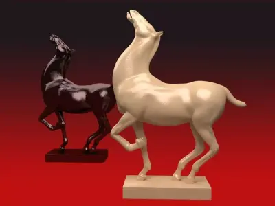 Carving Horse And Marble Stone Horse 3D model order