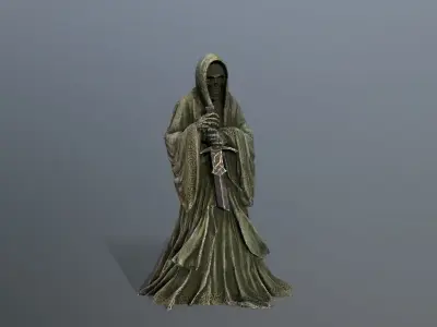 Dark statue Low-poly 3D model