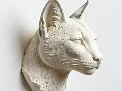 lynx sculpture 3D print model