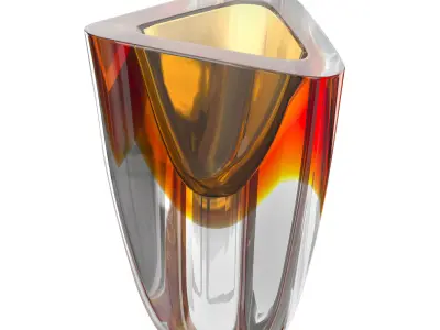 Fume Amber Triangle Vase 4 3D model