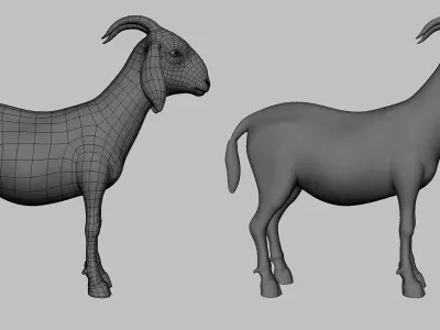 Goat Basemesh Low-poly 3D model