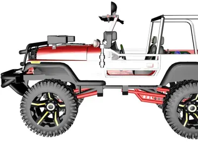 JEEP MB18 RIGGED Low-poly 3D model