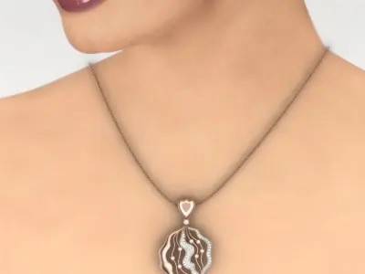 diamond pendant for women 3D print model