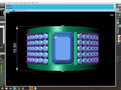 Luxury Emerald Cut Pave Diamond Men Ring 3D Model 4100 3D print model