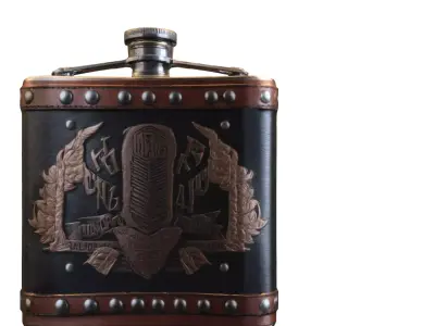Vintage Metal Flask  Low-poly 3D model