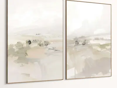 Plaster Two Photo Frame 483 Low-poly 3D model