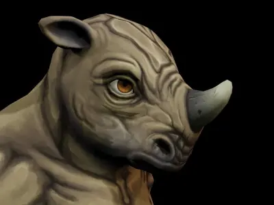 Rhino Stormer Low-poly 3D model
