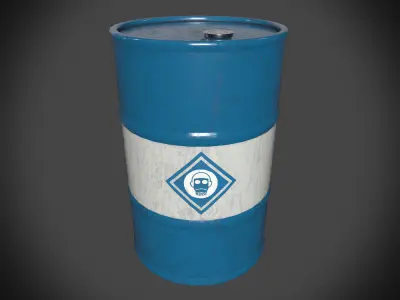 Metal Oil Barrel PBR Low-poly 3D model Low-poly 3D model