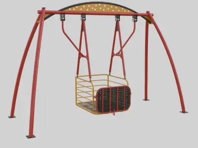Playground Handicapped Chair Swing - 01 Low-poly 3D model