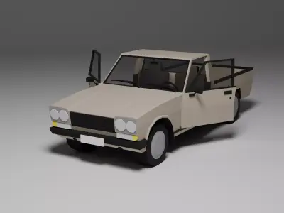 Low Poly 1980s Utility Pickup 3D Model Free Download Car07 Free low-poly 3D model