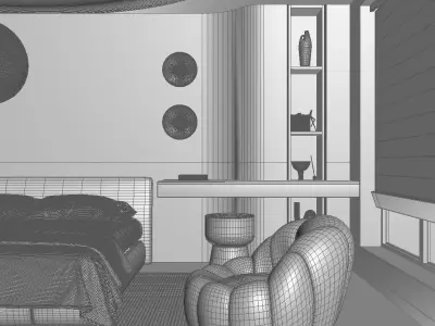 Retro bedroom 3D model