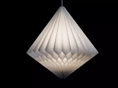 STRALA Diamond Shaped Lamp Shade White  And Table Lamp IKea 3D model