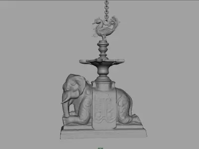elephant oil lamp 3D model