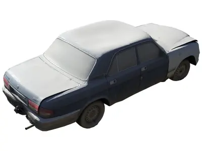 Old Soviet Car Volga Low-poly 3D model