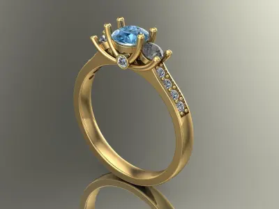 diamond ring  3D print model 2