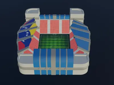 Football Stadium - Venezuela Low-poly 3D model
