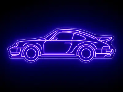 Porsche 911 Turbo Neon Sign 3D model
