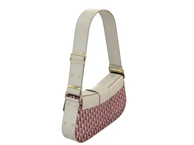 Dior Street Chic Bag Cream Red Print 3D model