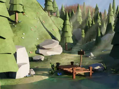 LOW POLY NATURE PACK - FREE DEMO PACK Free low-poly 3D model