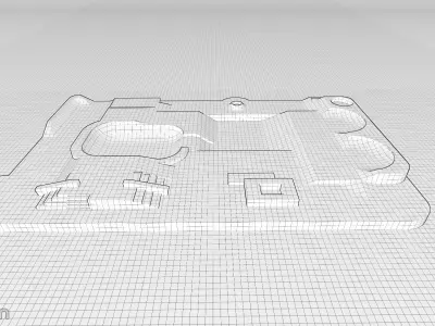 Skatepark Low-poly 3D model