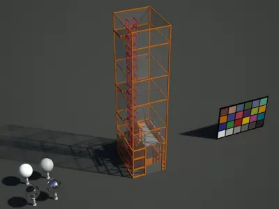 Hoist System Low-poly 3D model