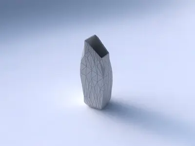 Vase bent rectangle with random triangle plates 3D print model