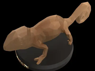 Parametric Chameleon Low-poly 3D model