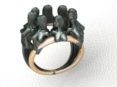 Fashion Ring Girl Jewelry 3D print model