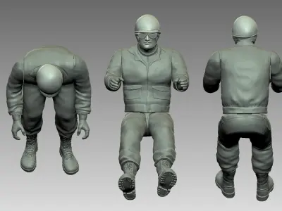 Car Driver Vintage 1950 3D print model