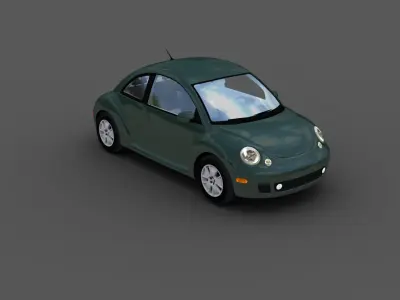 Volkswagen Beetle 2004 Low-poly 3D model