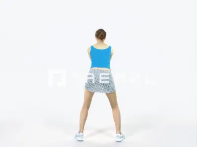 Aspiration 15F Digging Sports Woman Low-poly 3D model