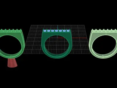 Dainty Diamond Narrow Bar Ring Band Mix Sizes 3D print model