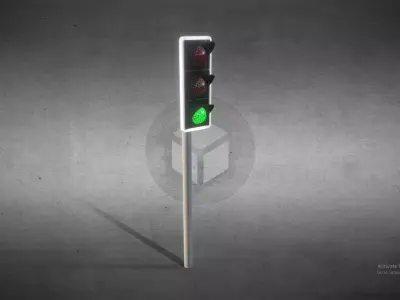 Traffic Light 3D Model Free low-poly 3D model