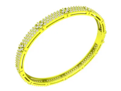A7238 Luxury Diamond Women Bangle Bracelets 3D Model 3D print model