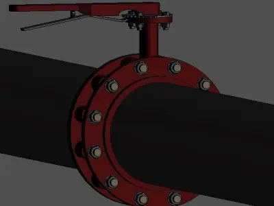 Revit Family - Butterfly Valve  2inch - 12inch  3D model