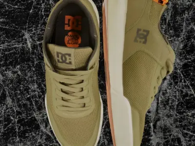 DC 3D SKATE SHOES - GREEN SNEAKERS 3D model