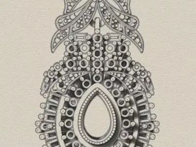 free full jewelry pear pendant  Free 3D print model