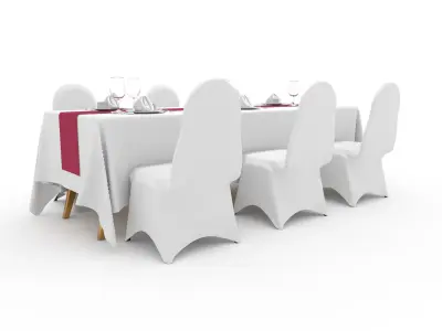 Banquet Table and Chair 113 3D model