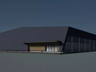 Warehouse with hall space 3D model