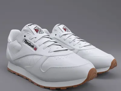 Reebok Classic Leather White Gum PBR 3D model